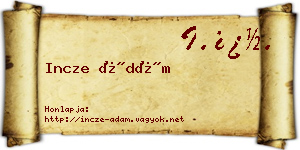 Incze Ádám névjegykártya
